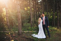 wedding couple in the forest near Etyek, Hungary