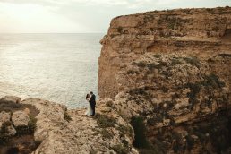 Mtahleb Malta wedding couple portrait by the sea