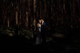 Wedding couple in forest near Potsdam