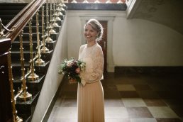 portrait of bride in City Hall Copenhagen